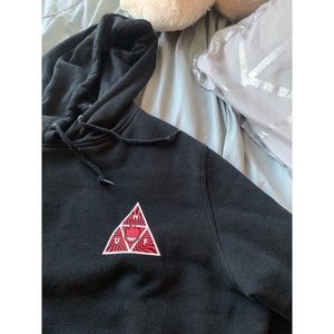 HUF x Spitfire Triple Triangle Black Hoodie